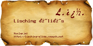 Lisching Éliás névjegykártya